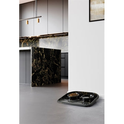 Savic Butler Voerbak En Drinkbak Met Plateau Marble Zwart / Goud